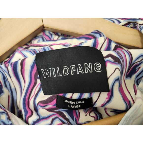 WildFang The Empower Short Sleeve Button Up Shirt Unisex Large Swirl Print - Picture 4 of 7